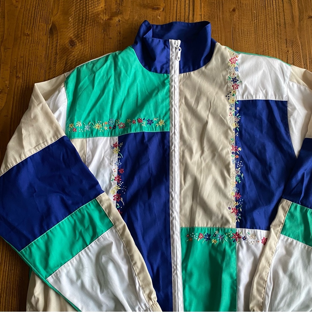 Vintage Tracksuit Patchwork Jacket With Embroider… - image 2